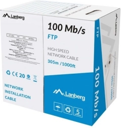 LAN kábel FTP 100 Mb/s 305 m CCA, szürke