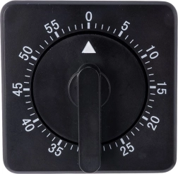 Mechanikus konyhai időzítő mágnessel, fekete – 1 db