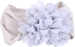 Gyermek fejpánt virággal – szürke, széles