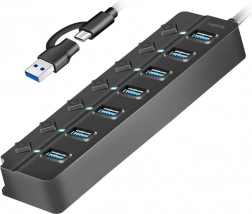 USB Hub LogiLink 7-Port USB 3.2 Gen 1 fekete