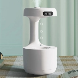 Antigravitációs párásító LED kijelzővel és éjjeli lámpával, 800 ml