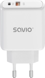 Hálózati töltő 20 W SAVIO LA-12 USB-C PD és USB-A QC csatlakozóval