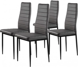 Modern szürke öko-bőr étkező és nappali szék ergonomikus háttámlával