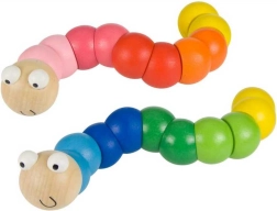 Bigjigs Toys színes fa kukac – kék