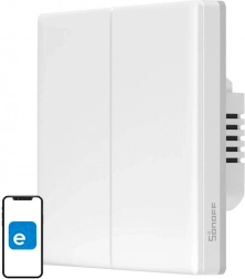 Intelligens érintőképernyős fali Wi‑Fi kapcsoló Sonoff TX T5, 2 csatornás