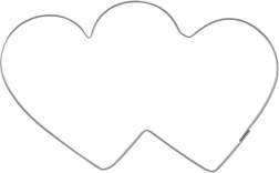 Rozsdamentes dupla szív alakú kiszúró, 9 cm