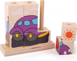 Bigjigs Baby Fa puzzle Közlekedési eszközök