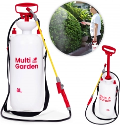 8 l-es MULTIGARDEN nyomásos kerti permetező hosszú szárral és dugattyús szivattyúval