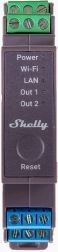 Kétcsatornás Shelly Pro 2 relé DIN sínre WiFi és LAN csatlakozással
