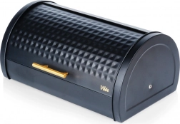 Fém kenyértartó fekete 38 × 28,5 × 18 cm