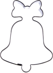 Rozsdamentes acél karácsonyi harang alakú süti-kiszúró 6 cm