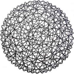 Papír kör alakú asztali alátét fekete 35 cm