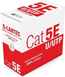 Q-LANTEC adatkábel U/UTP Cat 5e, PVC, 100% réz, 305 m