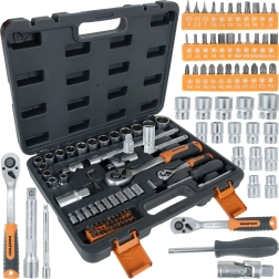 Bigstren szerszámkészlet kofferben, 72 darabos, 1/4" és 1/2" racsnikkal (72T)