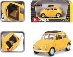 Bburago modell autó Fiat 500 F 1965 sárga 1:24