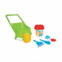 Talicska homokozó kiegészítőkkel, 5 darab – zöld, Pilsan