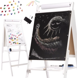 Nagy kétoldalas mágneses tábla krétával