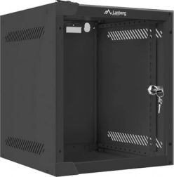 Fali hálózati szekrény 10″ 6U 280×310 mm fekete LANBERG