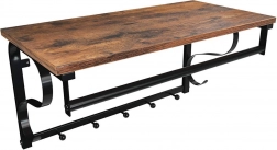 Fali loft polc akasztókkal és rúddal