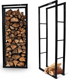 acél kandallófa tartó állvány 150 cm – karcsú dizájn, porszórt bevonat