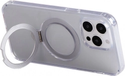 Mágneses, állvánnyal ellátott JOYROOM tok iPhone 15-höz – átlátszó