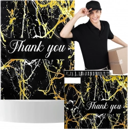 Futárfólia tasak 255 × 370 mm, arany márvány minta és Thank You felirat, 50 db
