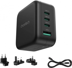 Choetech 70W GaN hálózati töltő USA, EU, UK és AU adapterekkel