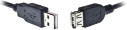 USB 2.0 hosszabbító kábel AM–AF 1,8 m fekete