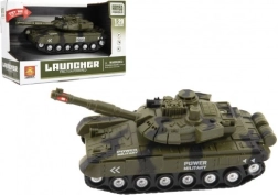Műanyag lendkerekes tank fénnyel és hanggal, 20 cm