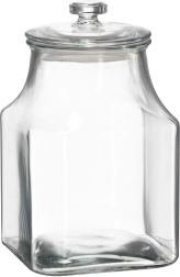 Négyzet alakú üveg tárolódoboz fedéllel, 3,3 l