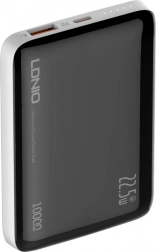 LDNIO 10000 mAh powerbank 22,5 W gyorstöltéssel és USB‑C, fekete