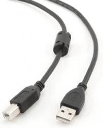 USB 2.0 kábel A–B 4,5 m ferritmaggal, aranyozott érintkezők