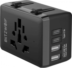 BlitzWolf 4 az 1-ben utazó adapter USB‑C-vel és 20 W PD-vel