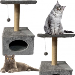 Macskakaparó fekhellyel és lógó egérrel