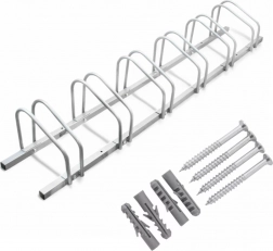 Kerékpártartó 6 kerékhez – fali és padlóra szerelhető, porszórt festésű, IP44 védelem