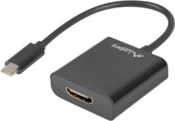 USB‑C – HDMI adapter, 15 cm, fekete
