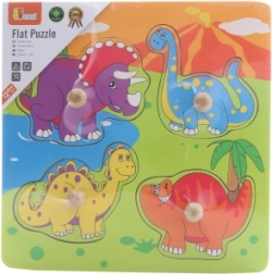 Fából készült színes dinoszauruszok puzzle