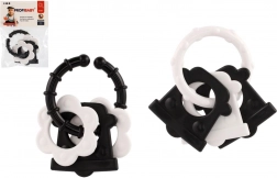 Rágókák babáknak – fekete-fehér formák, csörgő és fogantyú