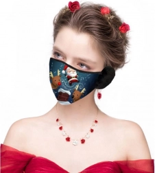 Karácsonyi maszk fülvédőkkel – rénszarvas