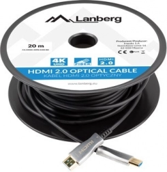 Lanberg aktív optikai HDMI 2.0 kábel, 20 m, fekete