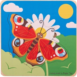 Bigjigs Toys behelyezős puzzle – életciklusok – Pillangó