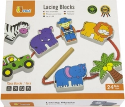 Viga fa fűzős kockák Safari ZOO