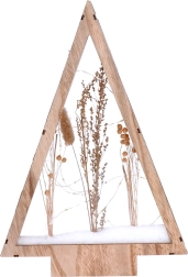 Solight LED fa karácsonyi dekoráció fenyőfa, hóval borított téli virágokkal 37 cm - 1 db