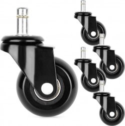 Gumírozott irodai szék görgők 50 mm, 10 mm csap, 5 darabos készlet