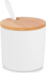 Kerámia cukortartó bambusz tetővel és kanállal 250 ml