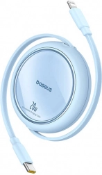 Visszahúzható Baseus Free2Pull töltőkábel USB-C Lightning 20W kék