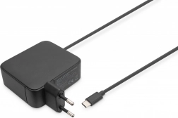 Hálózati USB‑C PD 3.0 100 W GaN töltő beépített 1,2 m kábellel – fekete
