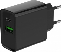 Gyors­töltő USB‑C + USB‑A 20 W, fekete
