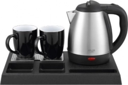 Szállodai vízforraló 1,2 l rozsdamentes acélból üdvözlő tálcával ADLER AD 1354