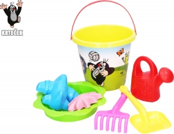 Vakációs homokozókészlet Kisvakond – nagy sárga vödör 3,5 l
